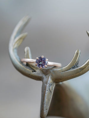 Purple Spinel Ring in Ethical Rose Gold - Gardens of the Sun | Ethical Jewelry