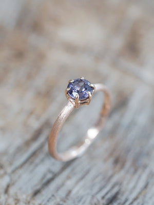 Purple Spinel Ring in Ethical Rose Gold - Gardens of the Sun | Ethical Jewelry