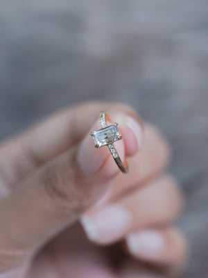 Rectangle Borneo Sapphire Ring in Ethical Gold - Gardens of the Sun | Ethical Jewelry