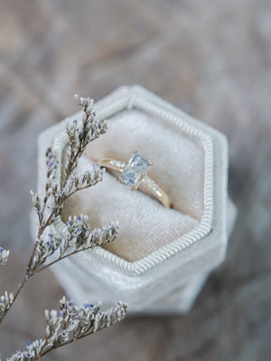 Rectangle Borneo Sapphire Ring in Ethical Gold - Gardens of the Sun | Ethical Jewelry