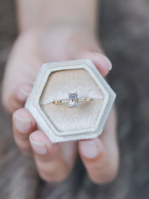 Rectangle Borneo Sapphire Ring in Ethical Gold - Gardens of the Sun | Ethical Jewelry