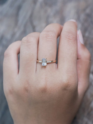 Rectangle Borneo Sapphire Ring in Ethical Gold - Gardens of the Sun | Ethical Jewelry