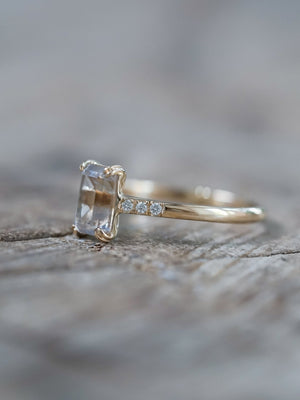 Rectangle Borneo Sapphire Ring in Ethical Gold - Gardens of the Sun | Ethical Jewelry