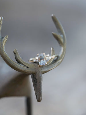 Rectangle Borneo Sapphire Ring in Ethical Gold - Gardens of the Sun | Ethical Jewelry