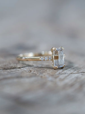 Rectangle Borneo Sapphire Ring in Ethical Gold - Gardens of the Sun | Ethical Jewelry