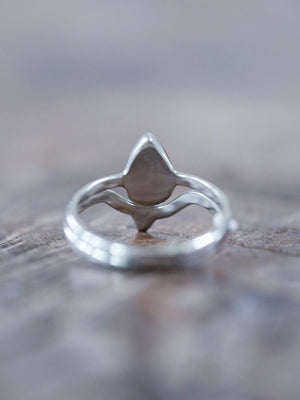 Rose Cut Pear Diamond Ring Set - Gardens of the Sun | Ethical Jewelry
