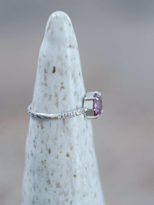 Rose Garnet Ring in White Gold - Gardens of the Sun | Ethical Jewelry