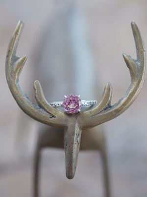 Rose Garnet Ring in White Gold - Gardens of the Sun | Ethical Jewelry