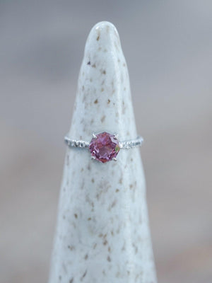 Rose Garnet Ring in White Gold - Gardens of the Sun | Ethical Jewelry