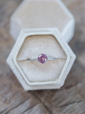 Rose Garnet Ring in White Gold - Gardens of the Sun | Ethical Jewelry