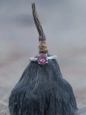 Rose Garnet Ring in White Gold - Gardens of the Sun | Ethical Jewelry