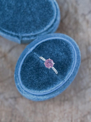 Rose Garnet Ring in White Gold - Gardens of the Sun | Ethical Jewelry