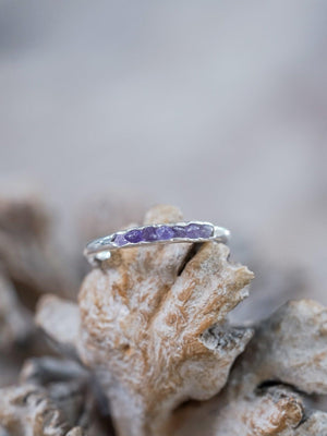 Rough Amethyst Ring with Hidden Gems - Gardens of the Sun | Ethical Jewelry