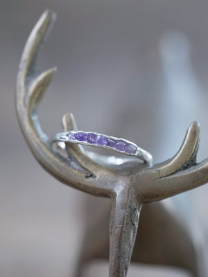 Rough Amethyst Ring with Hidden Gems - Gardens of the Sun | Ethical Jewelry