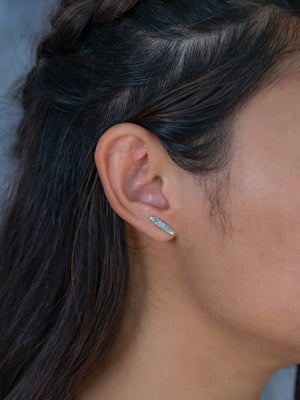 Rough Apatite Earrings with Hidden Gems - Gardens of the Sun | Ethical Jewelry