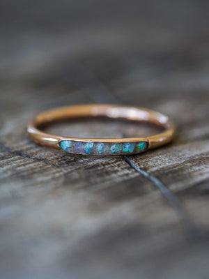 Rough Opal Ring with Hidden Gems in Rose Gold - Gardens of the Sun | Ethical Jewelry