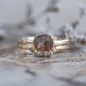 Rustic Rose Cut Diamond Ring Set in Ethical Gold - Gardens of the Sun | Ethical Jewelry