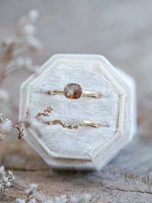 Rustic Rose Cut Diamond Ring Set in Ethical Gold - Gardens of the Sun | Ethical Jewelry