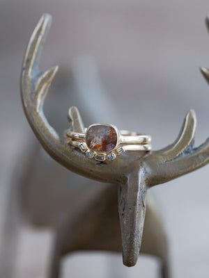 Rustic Rose Cut Diamond Ring Set in Ethical Gold - Gardens of the Sun | Ethical Jewelry
