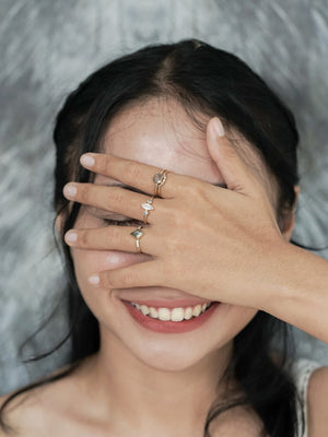 Rustic Rose Cut Diamond Ring Set in Ethical Gold - Gardens of the Sun | Ethical Jewelry