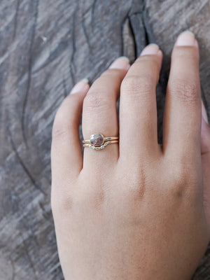 Rustic Rose Cut Diamond Ring Set in Ethical Gold - Gardens of the Sun | Ethical Jewelry