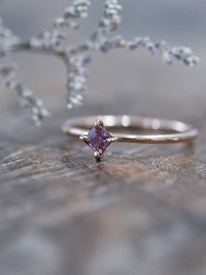 Rutile Kite Sapphire Ring in Eco Rose Gold - Gardens of the Sun | Ethical Jewelry