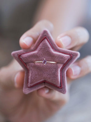 Rutile Kite Sapphire Ring in Eco Rose Gold - Gardens of the Sun | Ethical Jewelry