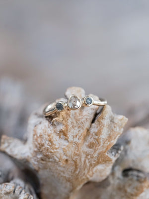 Salt and Pepper Diamond Tiara Ring in Ethical Gold - Gardens of the Sun | Ethical Jewelry