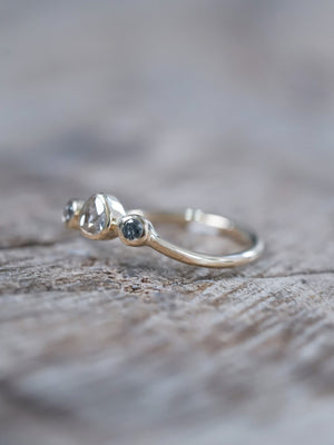 Salt and Pepper Diamond Tiara Ring in Ethical Gold - Gardens of the Sun | Ethical Jewelry