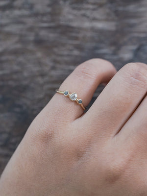 Salt and Pepper Diamond Tiara Ring in Ethical Gold - Gardens of the Sun | Ethical Jewelry