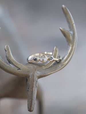 Salt and Pepper Diamond Tiara Ring in Ethical Gold - Gardens of the Sun | Ethical Jewelry