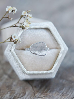 Satellite Diamond Slice Ring in White Gold - Gardens of the Sun | Ethical Jewelry