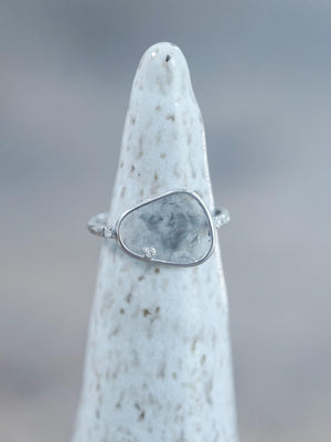 Satellite Diamond Slice Ring in White Gold - Gardens of the Sun | Ethical Jewelry