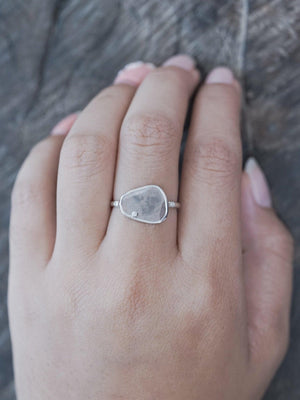 Satellite Diamond Slice Ring in White Gold - Gardens of the Sun | Ethical Jewelry