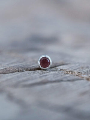 Single Garnet Earrings - Gardens of the Sun | Ethical Jewelry
