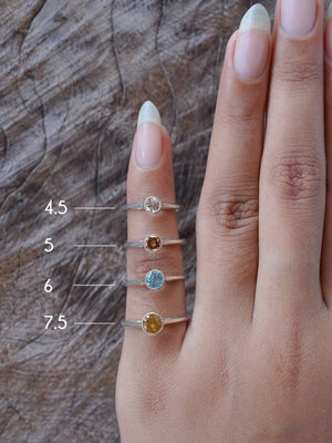 Solitaire Zircon Ring - Gardens of the Sun | Ethical Jewelry