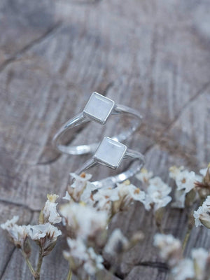 Square Rainbow Moonstone Ring - Gardens of the Sun | Ethical Jewelry