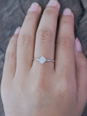 Square Rainbow Moonstone Ring - Gardens of the Sun | Ethical Jewelry