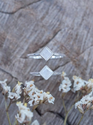 Square Rainbow Moonstone Ring - Gardens of the Sun | Ethical Jewelry