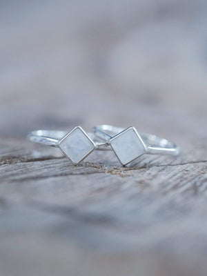 Square Rainbow Moonstone Ring - Gardens of the Sun | Ethical Jewelry