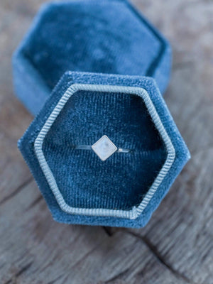 Square Rainbow Moonstone Ring - Gardens of the Sun | Ethical Jewelry