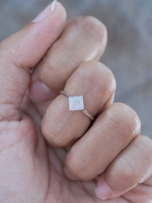 Square Rainbow Moonstone Ring - Gardens of the Sun | Ethical Jewelry