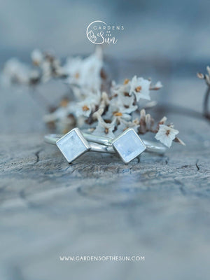 Square Rainbow Moonstone Ring - Gardens of the Sun | Ethical Jewelry