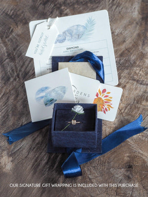 Square Salt and Pepper Diamond Ring in Eco Gold - Gardens of the Sun | Ethical Jewelry