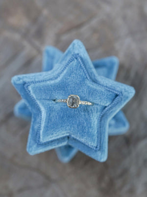 Square Salt and Pepper Diamond Ring in Eco Gold - Gardens of the Sun | Ethical Jewelry