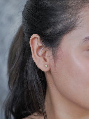 Square Sapphire Earrings - Gardens of the Sun | Ethical Jewelry