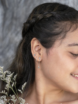 Square Sapphire Earrings - Gardens of the Sun | Ethical Jewelry