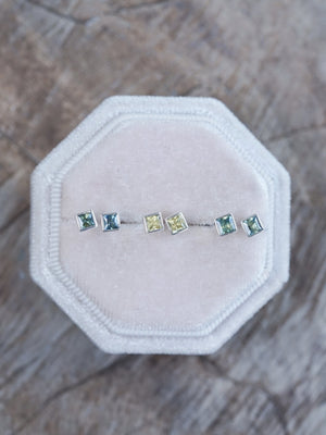 Square Sapphire Earrings - Gardens of the Sun | Ethical Jewelry