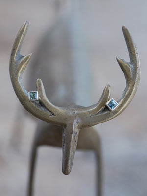 Square Sapphire Earrings - Gardens of the Sun | Ethical Jewelry