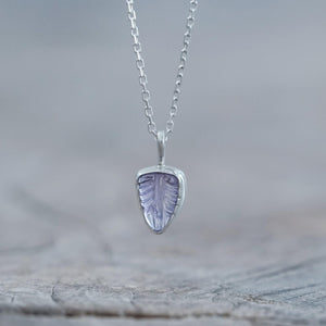Amethyst Leaf Necklace - Gardens of the Sun | Ethical Jewelry